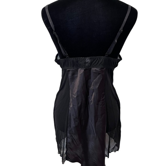 y2k black and pink lace mesh slip dress lingerie vintage coquette feminine sexy - Picture 2 of 8